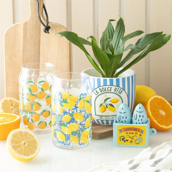 "La Dolce Vita" Blue Striped Pot