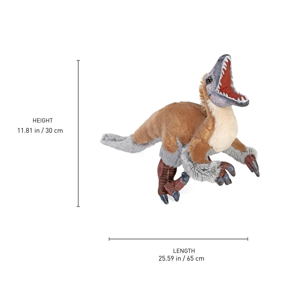 Wild Republic Artist Collection Dino Velociraptor Stuffed Animal - 15" Stuffed Animals
