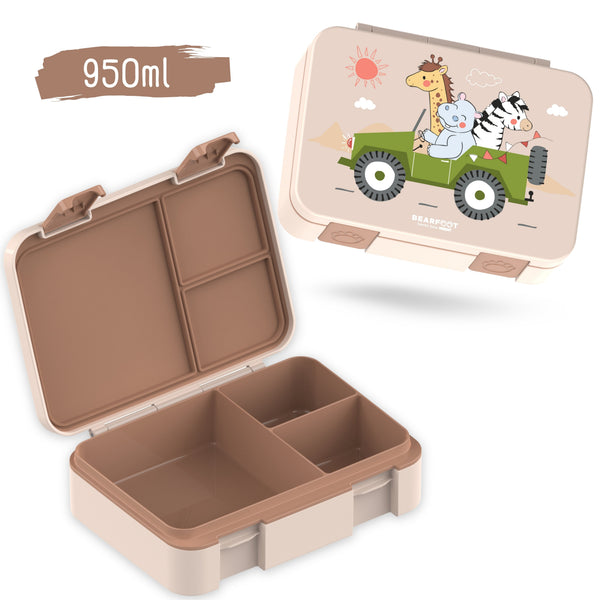 Compartmented Lunch Box, Lightweight & Leak-Proof - Safari Brown