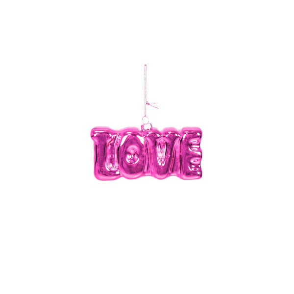 LOVE Pink Christmas Ball