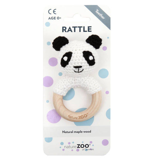 Wooden Ring Rattle - Panda