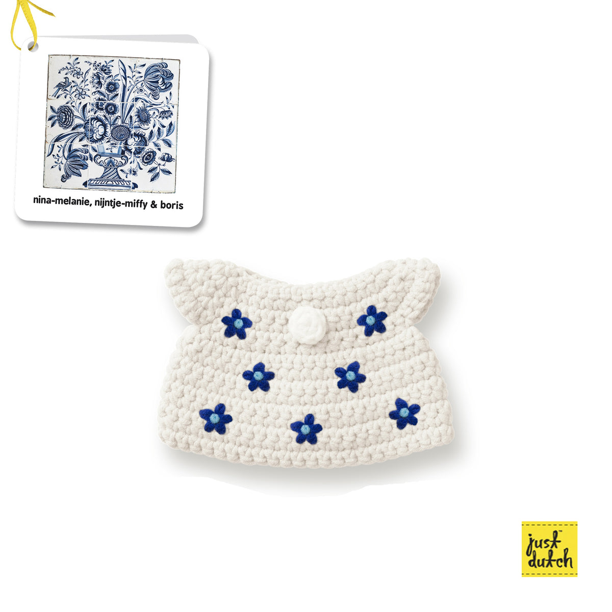 Delfter-Blau-Kleid für Plüschfigur