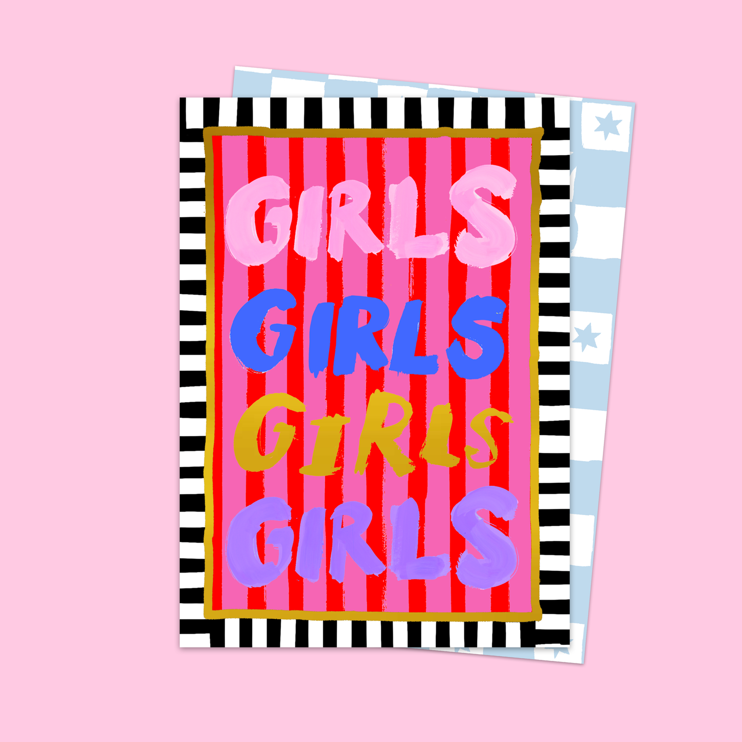 Striped card for girls