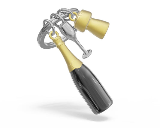 porte cles bouteille de champagne metalmorphose