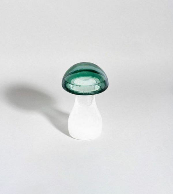Mushroom storm glass - emerald green