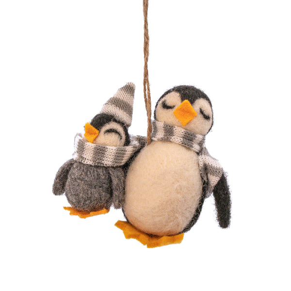 Hanging felt decoration: Penguin, Mother & Baby