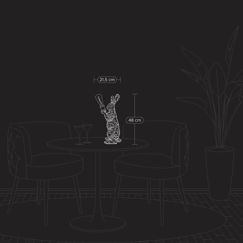 Meister Rabbit Table Lamp, Silver