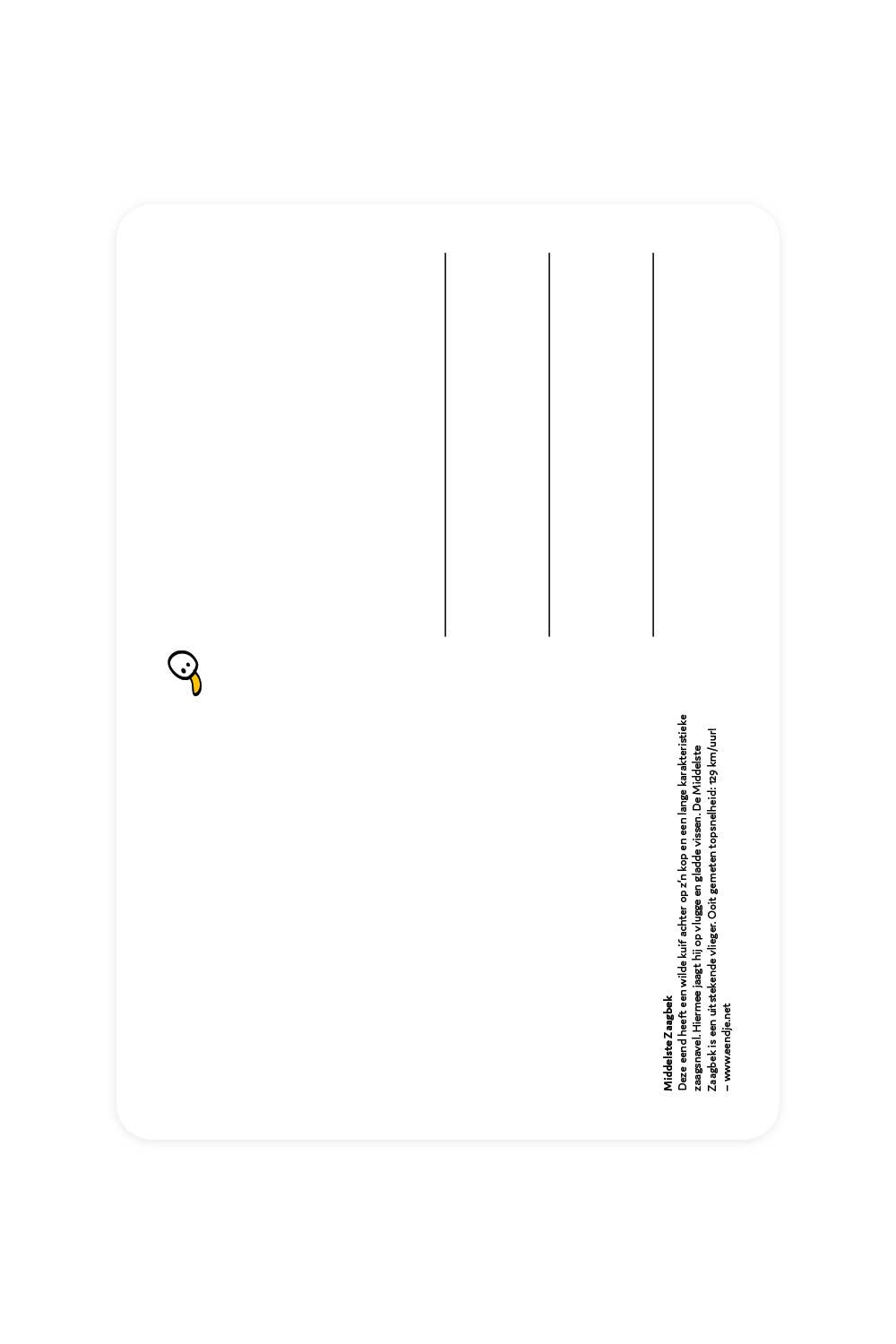 Carte postale avec le scier moyen