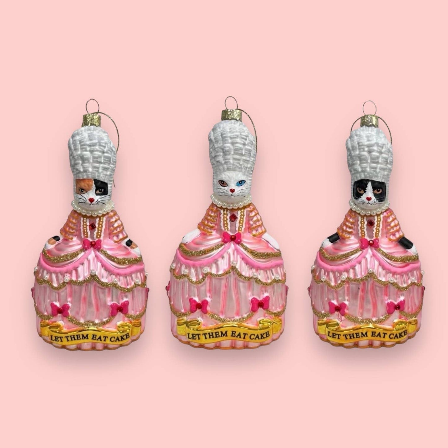 Marie Antoinette “Let Them Eat” White Cat Christmas Ornament