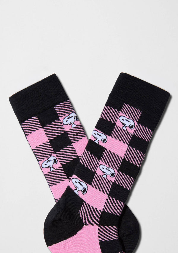 BeSnoopy Tartan Pink Organic Cotton Socks