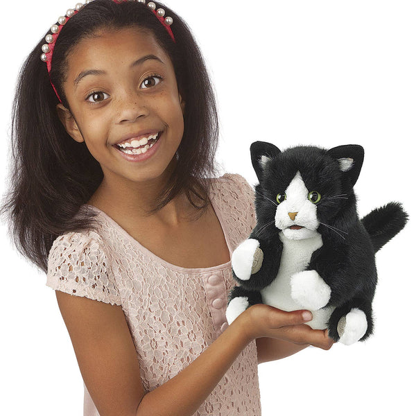 Marionnette à main Chaton Tuxedo 3179/Chaton Tuxedo Folkmanis réaliste