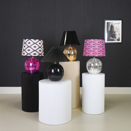 Lamp - Table Lamp - Faceted Ball - Glass - Gold - 20x20x20cm