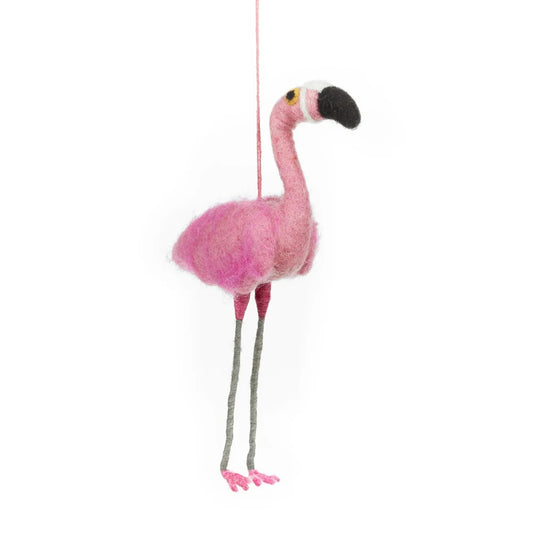 Frankie the Flamingo Felt Christmas Ball