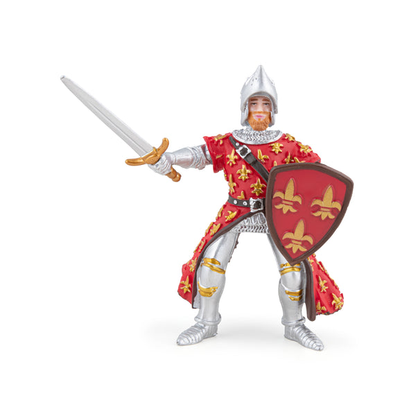 Figurine Prince Philippe rouge Papo - personnage médiéval