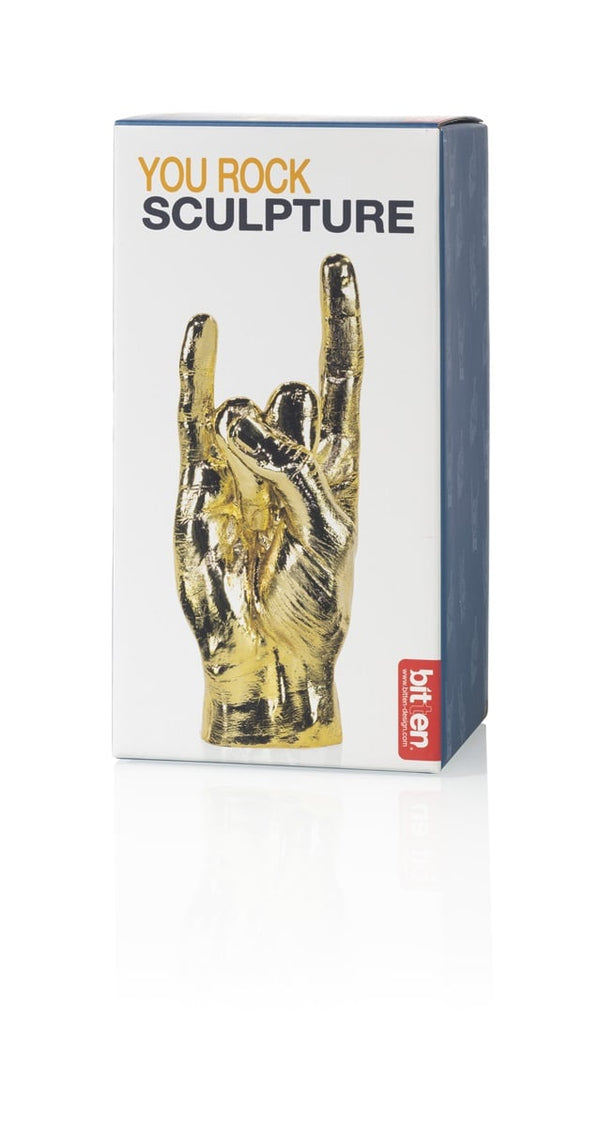 Sculpture Main You Rock - Doré Bitten – Objet déco original
