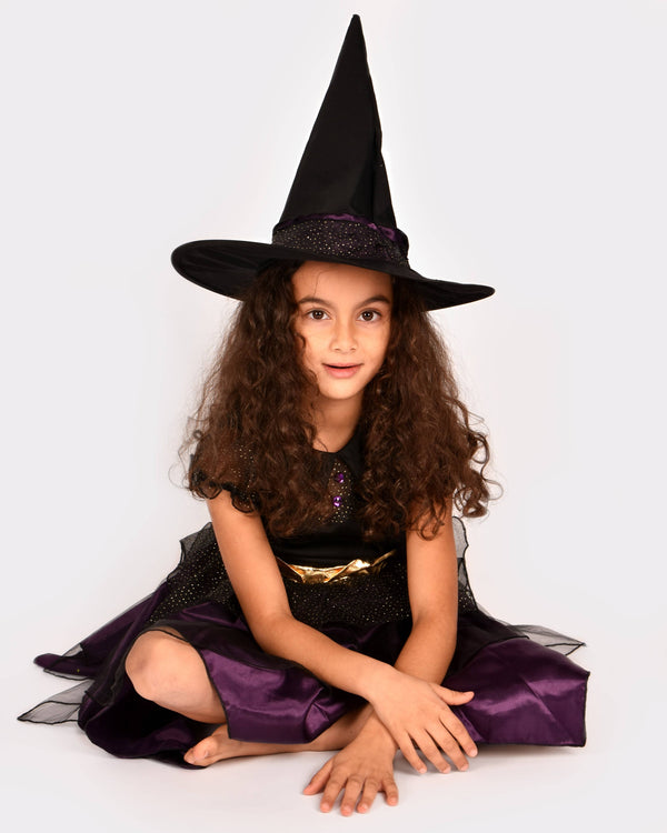 Deluxe Witch Dress and Hat 110-116 cm 4-6 years