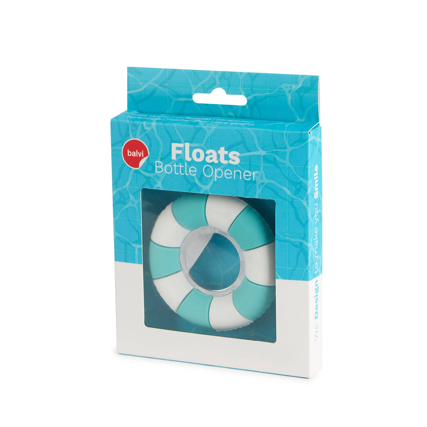 Bottle opener, Floats, turquoise, plastic/metal