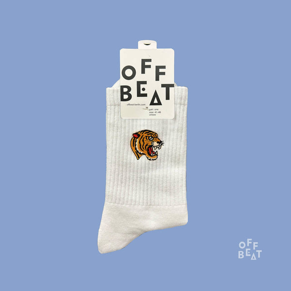 Tiger head embroidered socks