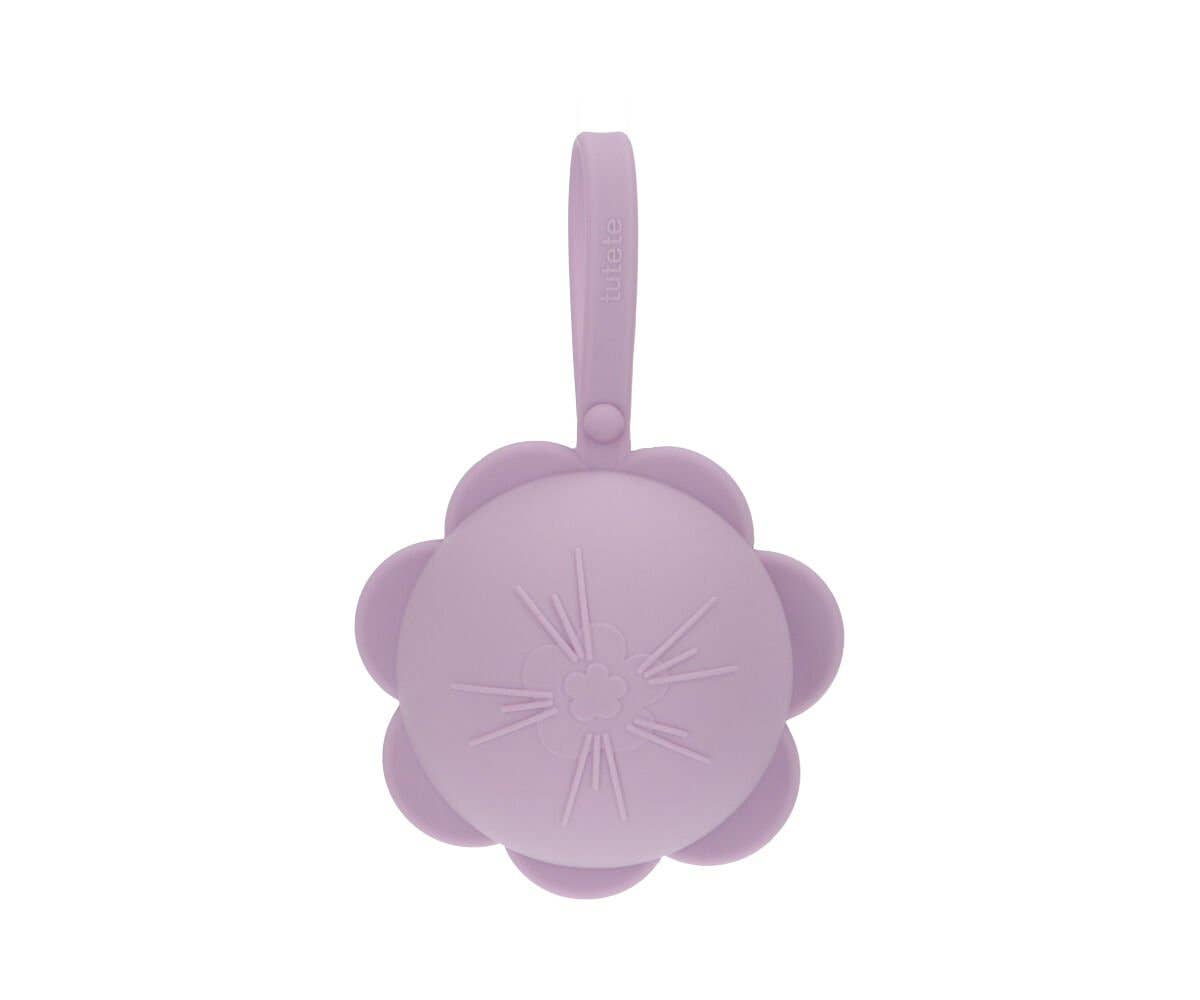 Lilac Flower Silicone Pacifier Clip