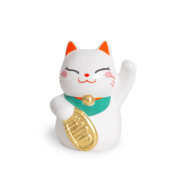 Tirelire Chat Chanceux Blanc Helio Ferretti Vue 1