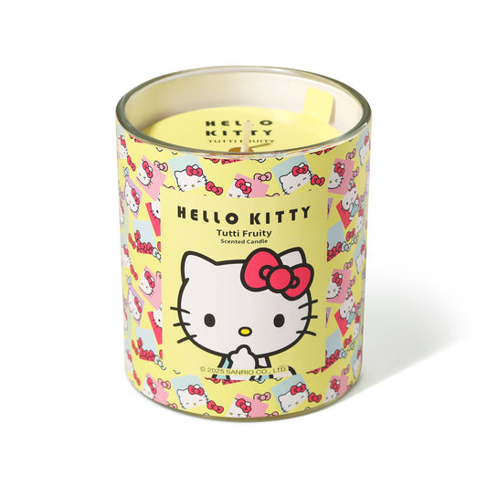 Hello Kitty Original Print Yellow Candle, Tutti Frutti Scent