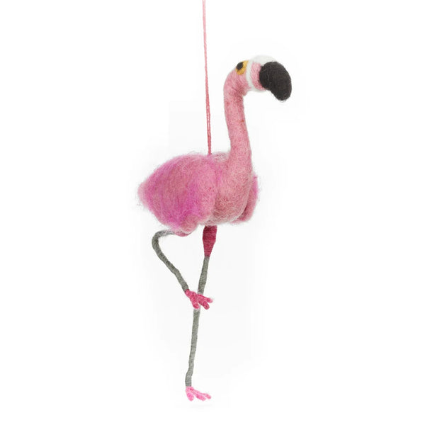 Frankie the Flamingo Felt Christmas Ball