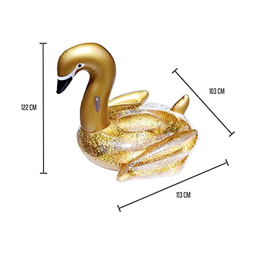 Inflatable Golden Swan Glitter Buoy