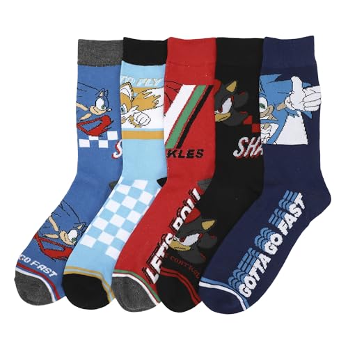 Chaussettes Sonic the Hedgehog - personnage visuel lot de 5 paires -taille unique