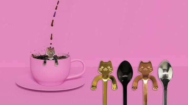 Set of 4 Cat Teaspoons