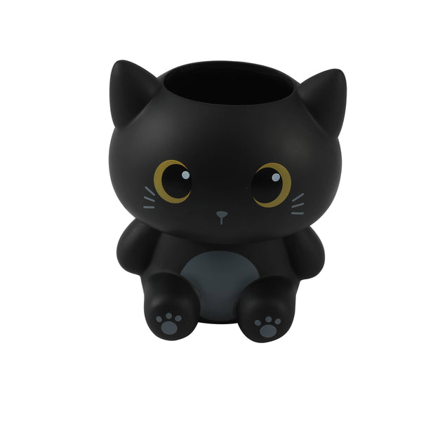 3D black cat pen holder