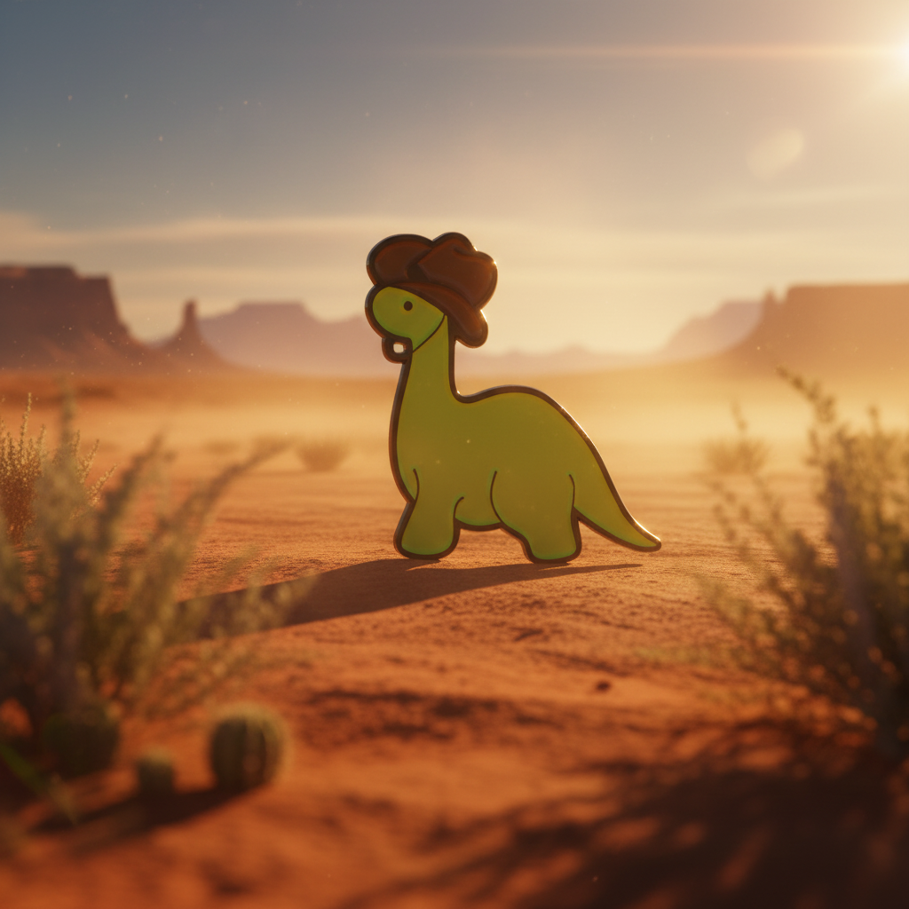 Diplodocus Cowboy Pin