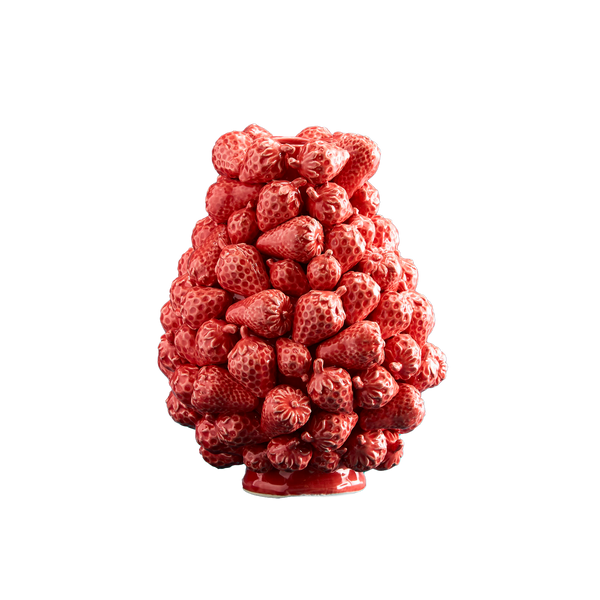 Strawberry Vase, Red Stoneware, 20 x 20 x 25 cm