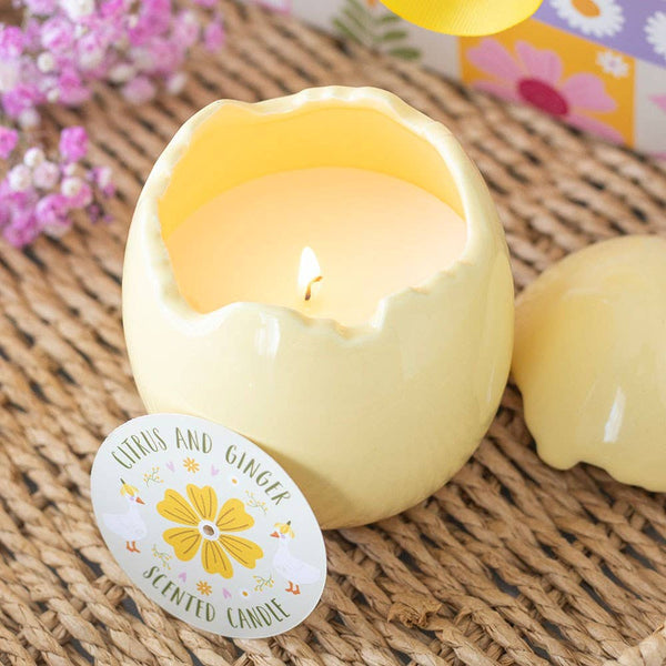 Citrus/ginger egg-shaped candle