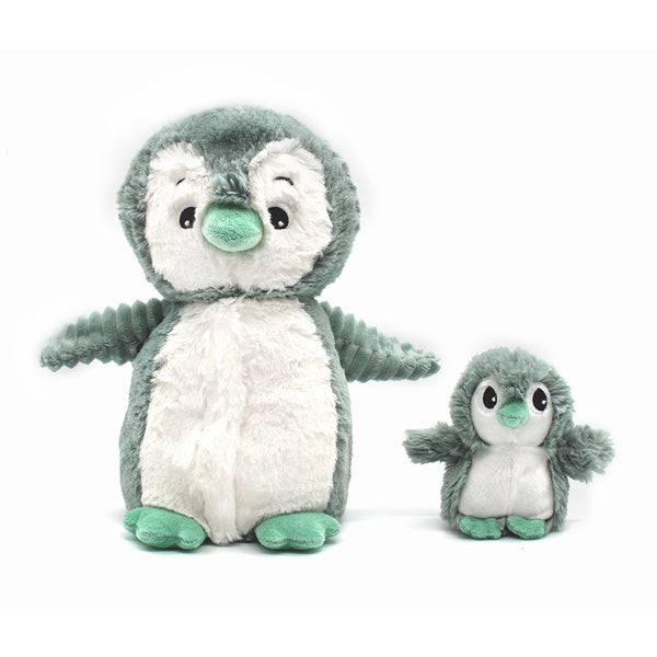Peluche pingouin Iglou maman et son bébé vert menthe – Les Ptipotos