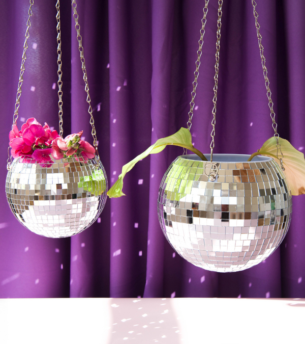 Disco ball plant pot