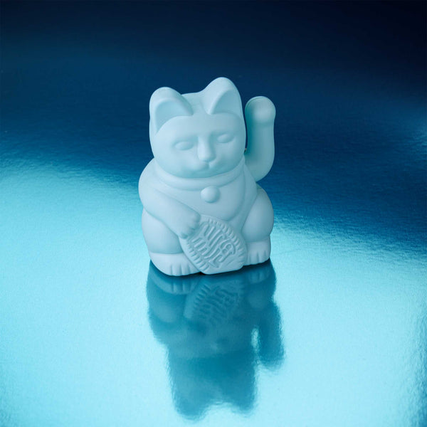 Light Blue Solar Lucky Cat