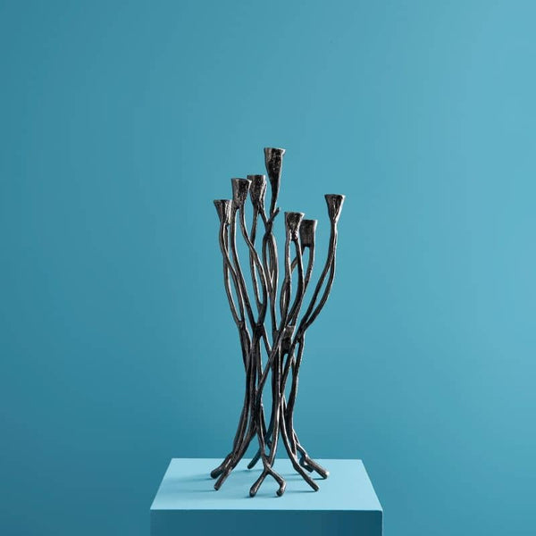 Roots Candlestick Black, Aluminum, 25 x 22 x 63.5 cm