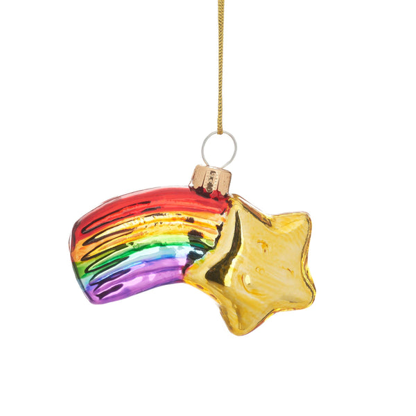 Rainbow shooting star Christmas bauble