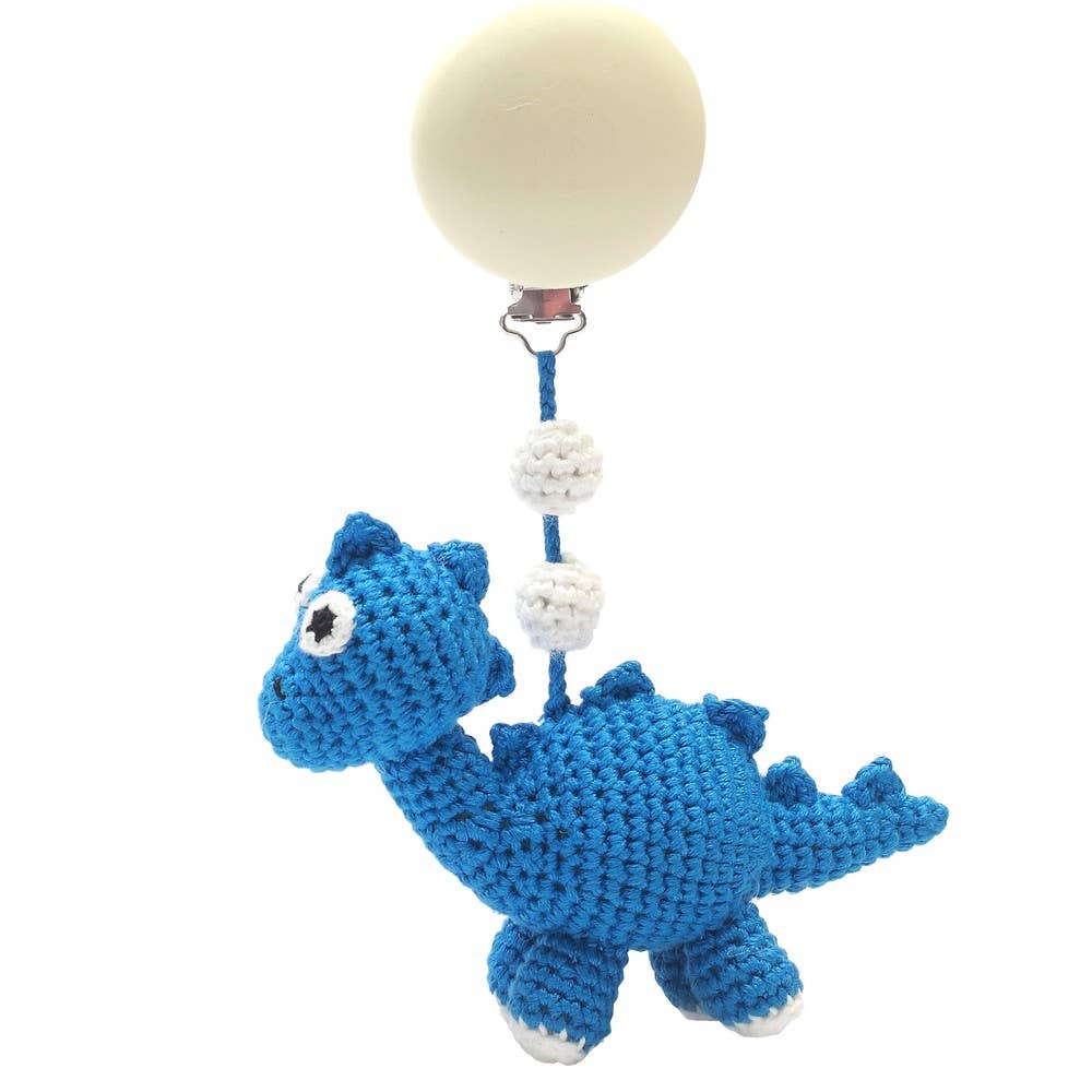 Dinosaur Stroller Hook - Blue