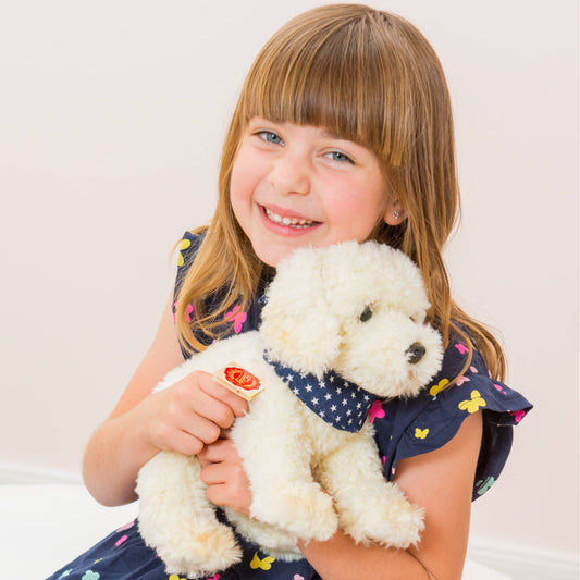 Peluche Labradoodle assis