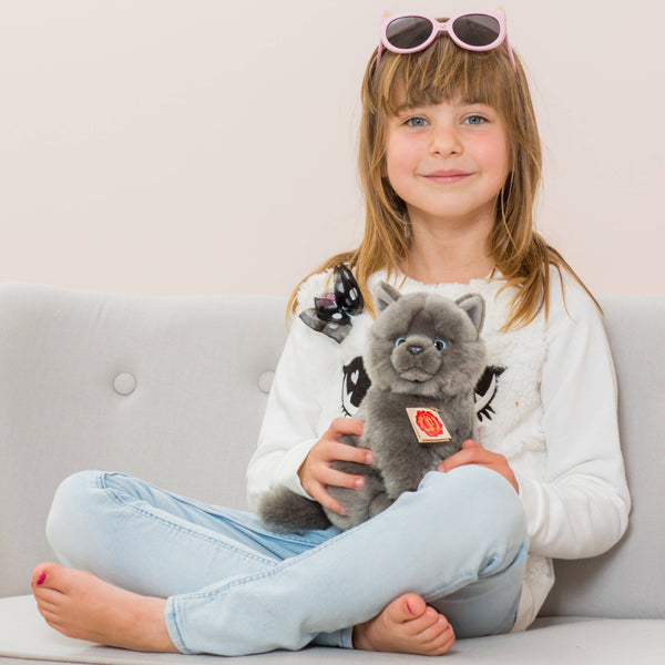 Peluche Chaton Chartreux Assis - Teddy Hermann
