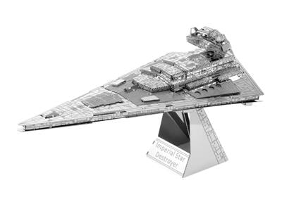 MetalEarth: STAR WARS IMPERIAL STAR DESTROYER 10.3x5.94x5.84cm, maquette 3D en métal avec 2 feuilles, sur carte 12x17cm, 14+