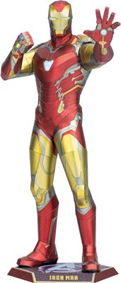 MetalEarth: ICONX - AVENGERS / IRON MAN 10,5x9x19cm, maquette 3D en métal avec 3 feuilles multicolorées, en boîte 13,5x22x2cm, 14+