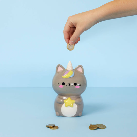 Starry Kawaii Unicorn Cat Money Box