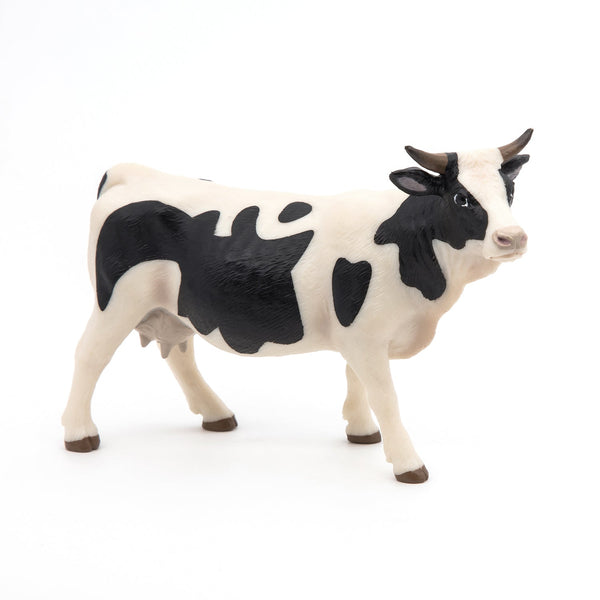 Figurine Vache noire et blanche Papo - animal de la ferme