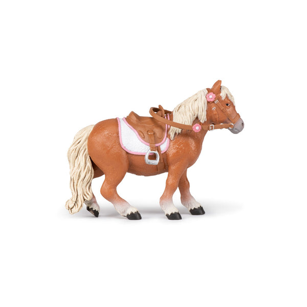 Figurine Poney Shetland avec selle Papo - cheval