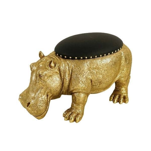 Hippopotamus Patty Gold Stool