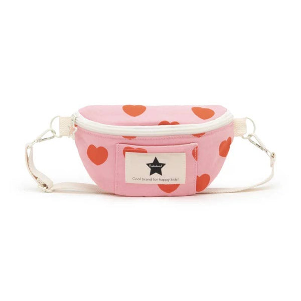 Sac Banane Enfant Rose & Cœurs Rouges