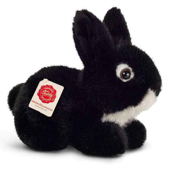 Peluche Lapin Noir Assis - Teddy Hermann