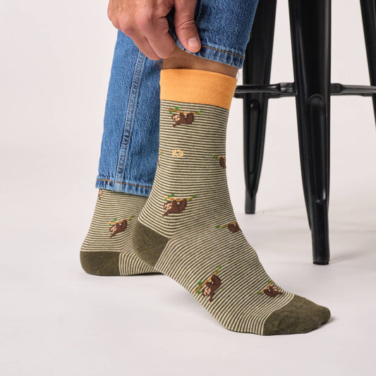 Animal combed cotton socks - Sloth